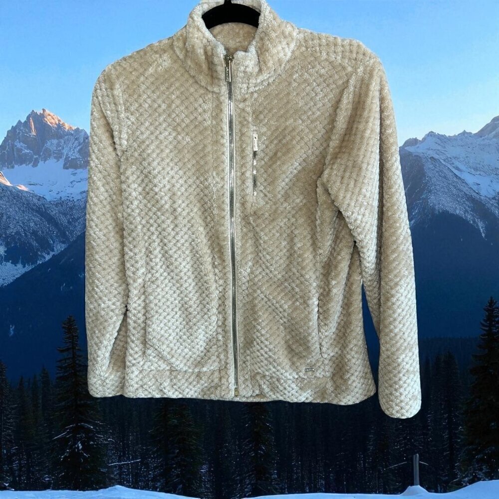 Calvin Klein Tan Full Zip Teddy Fleece Jacket Size Small